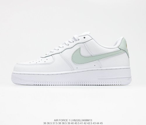 Nike Air Force 1’07 Low GS White/Black/Gold Sneakers Men Womens Shoes 2408M13