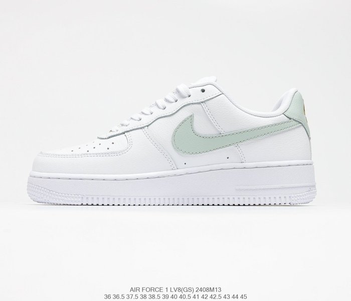 Nike Air Force 1’07 Low GS White/Black/Gold Sneakers Men Womens Shoes 2408M13