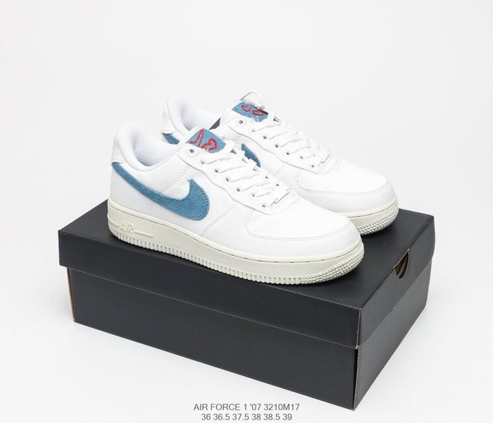 Nike Wmns Air Force 1’07 Sail/Armory Blue/Chili Red Sneakers Men Womens Shoes 3210M17
