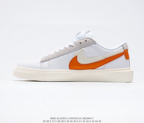 SACAI x Nike Blazer Low Black/White Sneakers Men Womens Shoes 3822N411