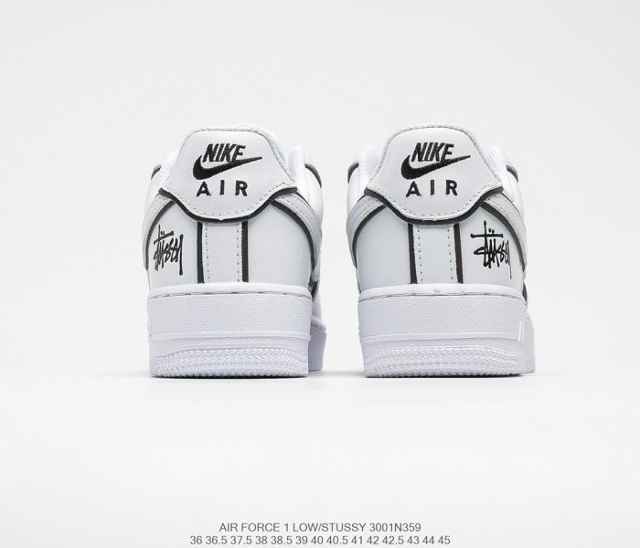 Stussy x Nike Air Force 1´07 White/Black Laser Sneakers Men Womens Shoes 3001N359