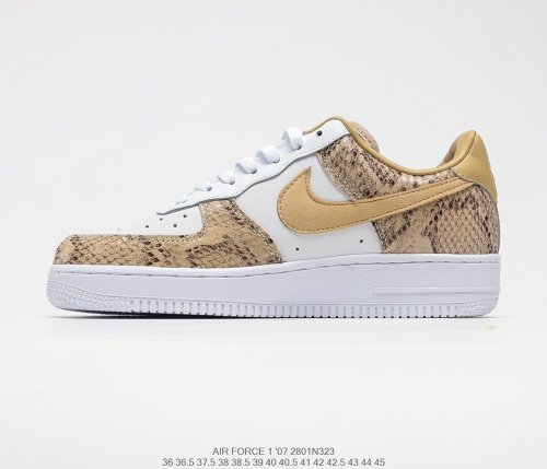 Nike Air Force 1 Low Premium Cocoa Snake Sneakers Men Womens Shoes 2801N323