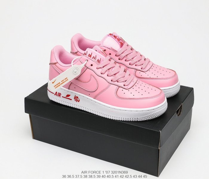 Nike Air Force 1´07 Pink/Red Rose Sneakers Men Womens Shoes 3201N369