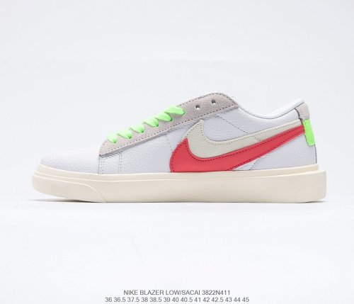 SACAI x Nike Blazer Low Black/White Sneakers Men Womens Shoes 3822N411