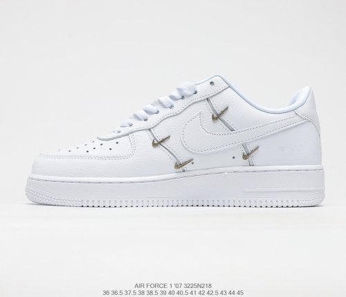 Nike Wmns Air Force 1\u0027 07 LX Chrome Swooshes White Sneakers Men Womens Shoes 3225N218