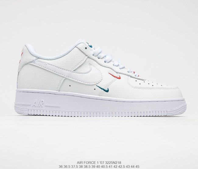 Nike Air Force 1’07 QS Summit White/Blue/Red Swooshes Sneakers Men Womens Shoes 3225N218