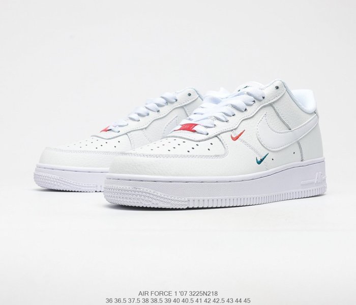 Nike Air Force 1’07 QS Summit White/Blue/Red Swooshes Sneakers Men Womens Shoes 3225N218