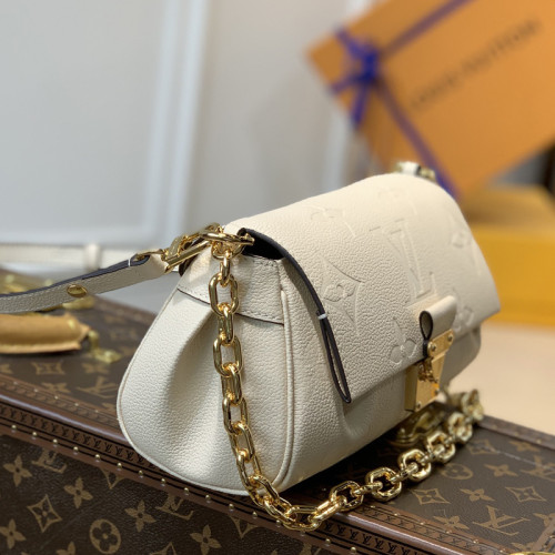 Louis Vuitton Womens Bags Clutch Shoulder Bags Luxury Brand Fashion Type Messenger Bags FAVORITE with Original Box White Monogram Empreinte embossed supple grained cowhide leather and supple grained cowhide leather