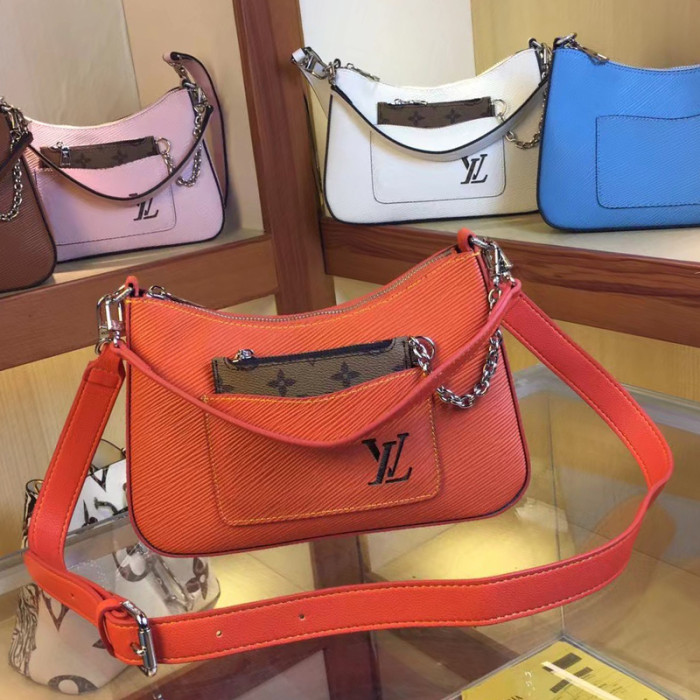 Louis Vuitton Womens Bags Clutch Shoulder Bags Luxury Brand Fashion Type Messenger Bags MARELLE Epi grained cowhide leather with Original Box