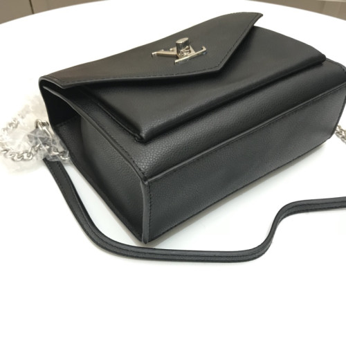 Louis Vuitton Womens Bags Clutch Shoulder Bags Luxury Brand Fashion Type Messenger Bags MYLOCKME CHAIN BAG Black Soft grained calfskin with Original Box M51418