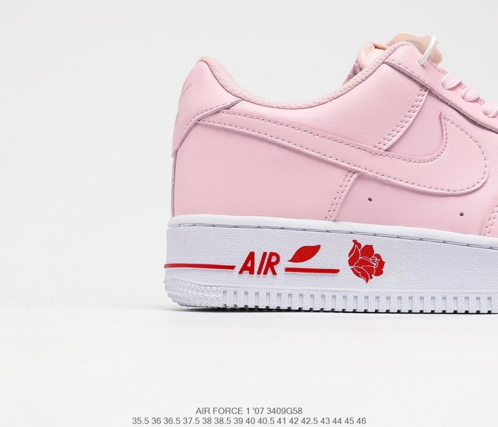 Nike Air Force 1´07 Pink/Red Rose Sneakers Men Womens Shoes 3409G58
