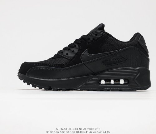 Nike Air Max 90 Essential Black/Grey/White/Red Sneakers Men Womens Shoes 2609G316