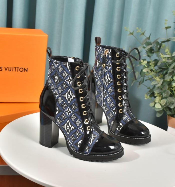 Louis Vuitton Women Shoes Boots Luxury Brand STAR TRAIL ANKLE BOOT with Original Box