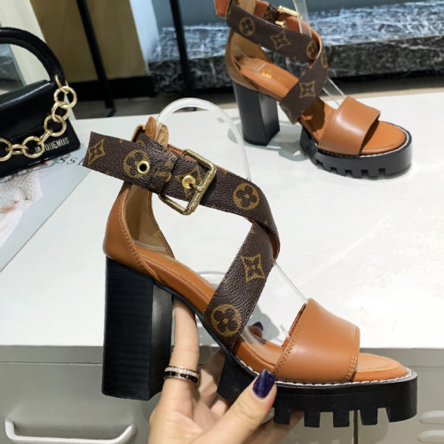 Louis Vuitton Womens Shoes Sandals Leather Design Luxury Brand Summer Fashion Sandals with Original Box