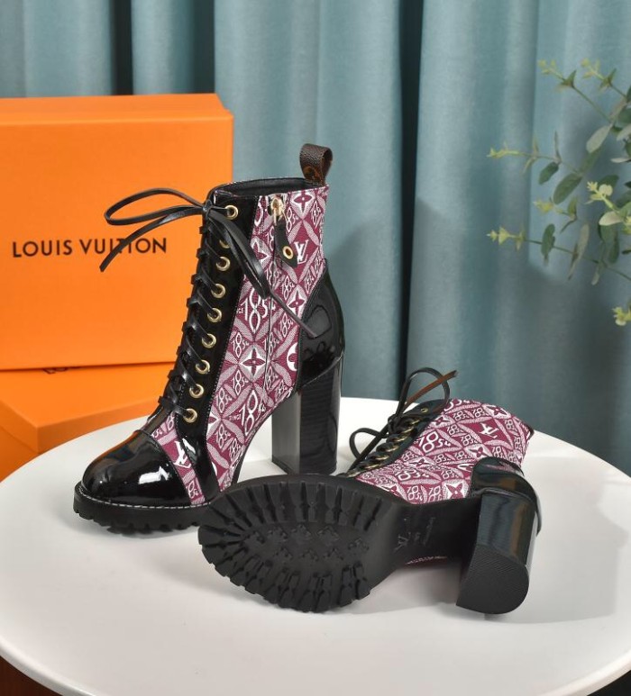 Louis Vuitton Women Shoes Boots Luxury Brand STAR TRAIL ANKLE BOOT with Original Box
