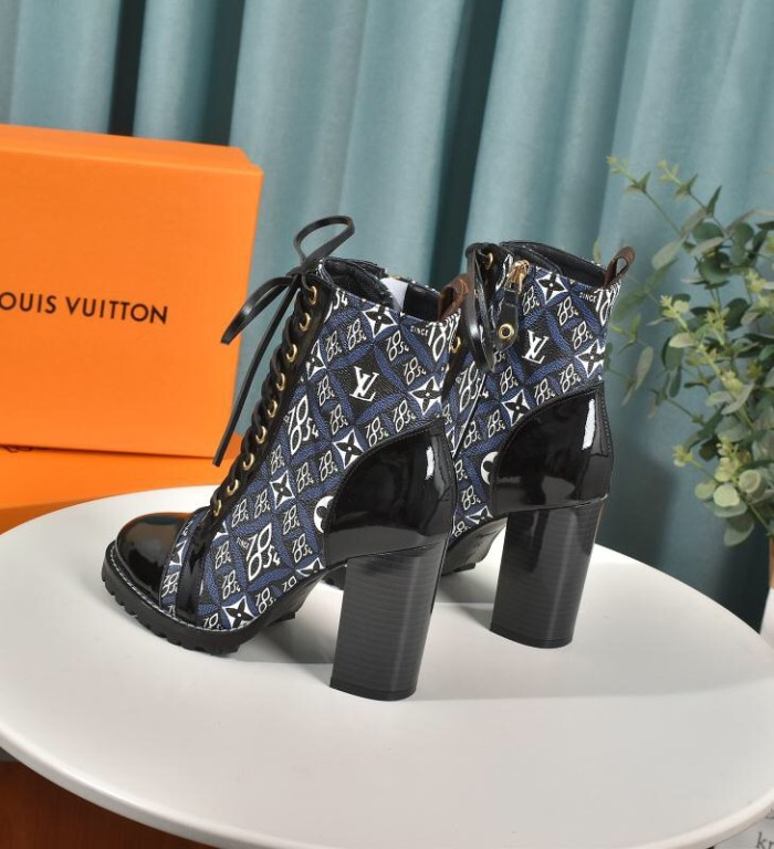 Louis Vuitton Women Shoes Boots Luxury Brand STAR TRAIL ANKLE BOOT with Original Box