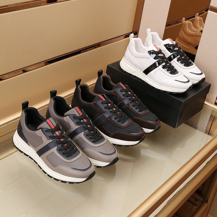 Prada Mens Shoes Sneakers Casual Shoes for Men Luxury Brand Breathable Fashion Sneakers with Original Box