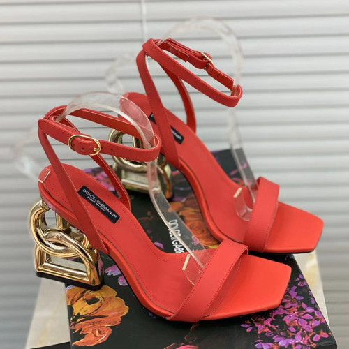 Dolce&Gabbana Womens Shoes Sandals Slippers Luxury Brand Fashion Patent leather sandals with DG Pop heel CR1175A147187515 with Original Box