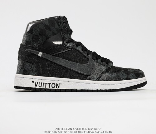 Louis Vuitton x Air Jordan 1 Pinnacle AJ Womens Mens Shoes Fashion Sneakers Lace-Up Design Luxury Brand with Original Box