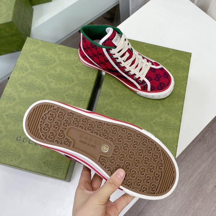 Gucci Womens Shoes Fashion Type Luxury Brand Leather Women's Gucci Tennis 1977 high top sneaker with Original Box