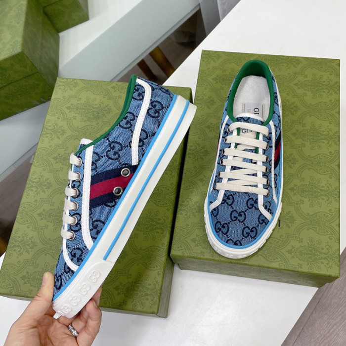 Gucci Womens Shoes Fashion Type Luxury Brand Leather Women's Gucci Tennis 1977 GG Multicolor sneaker with Original Box