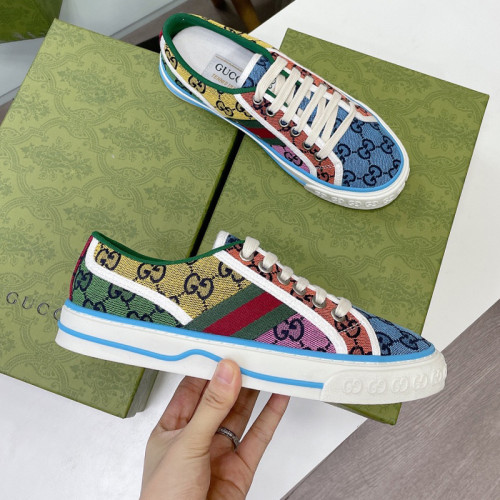 Gucci Mens Shoes Sneakers Luxury Brand Men's Gucci Tennis 1977 GG Multicolour sneaker 663657 2UZ60 4275 with Original Box
