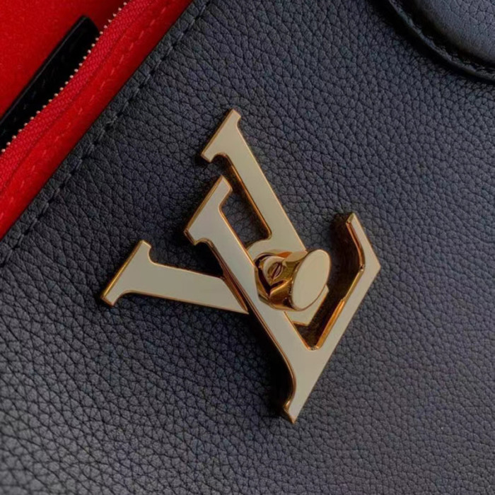 Louis Vuitton Womens Bags Handbags Luxury Brand Fashion Type LOCKME SHOPPER Black Grained calf leather M57345