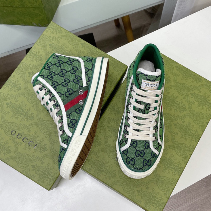 Gucci Womens Shoes Fashion Type Luxury Brand Leather Women's Gucci Tennis 1977 high top sneaker with Original Box