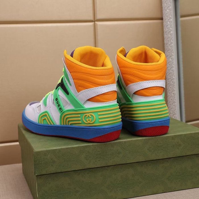 Gucci Mens Shoes Sneakers Luxury Brand Men's Gucci Basket sneaker with Original Box 661301 2SH80 9062