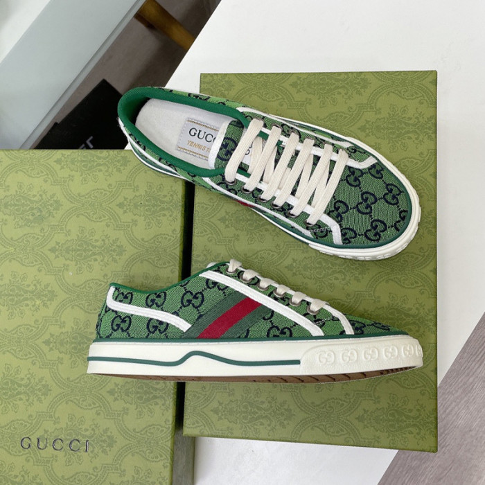 Gucci Womens Shoes Fashion Type Luxury Brand Leather Women's Gucci Tennis 1977 GG Multicolor sneaker with Original Box