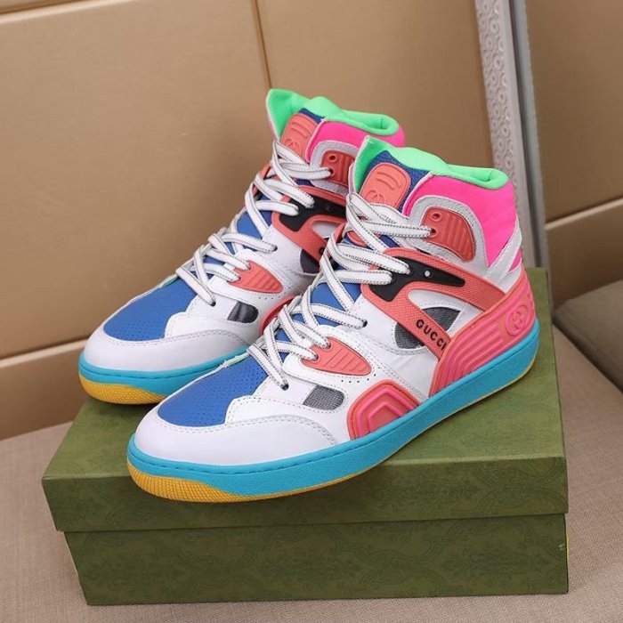 Gucci Mens Shoes Sneakers Luxury Brand Men's Gucci Basket sneaker with Original Box
