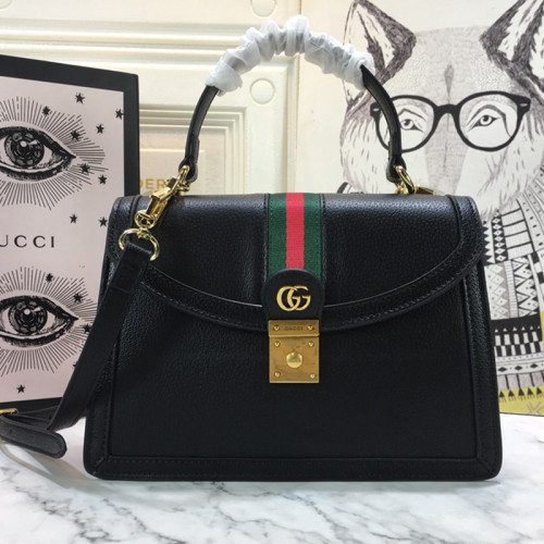 Gucci Womens Bags Shoulder Messenger Bag Luxury Brand Ophidia small top handle bag with Web with Original Box