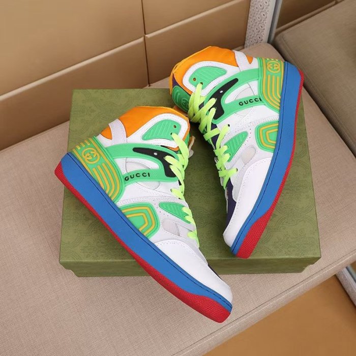 Gucci Mens Shoes Sneakers Luxury Brand Men's Gucci Basket sneaker with Original Box 661301 2SH80 9062