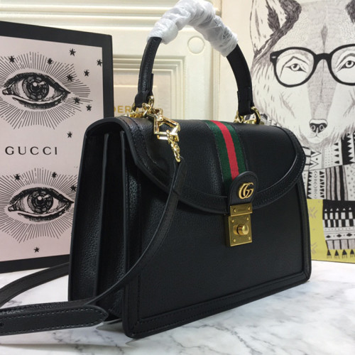 Gucci Womens Bags Shoulder Messenger Bag Luxury Brand Ophidia small top handle bag with Web with Original Box