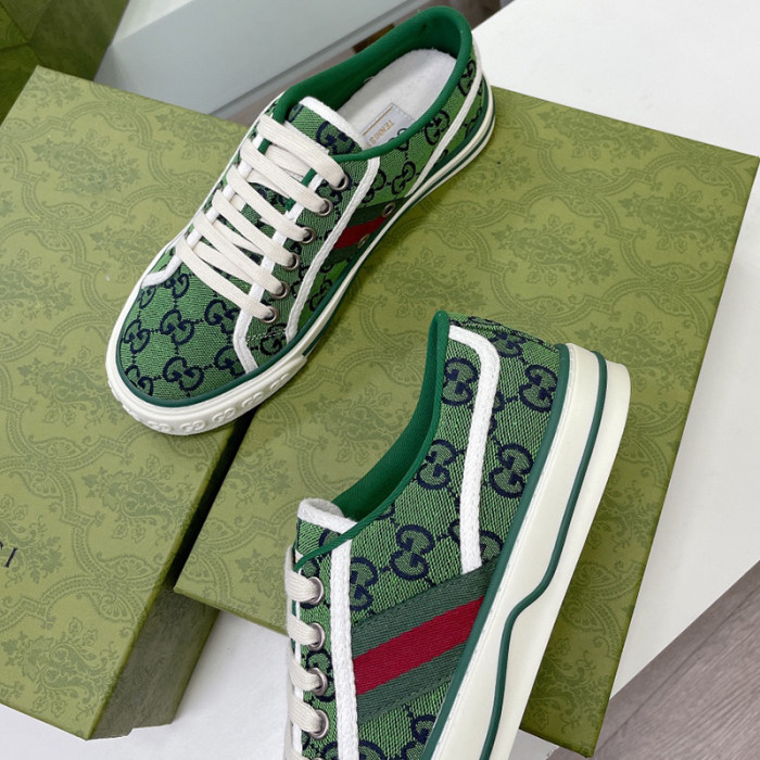 Gucci Womens Shoes Fashion Type Luxury Brand Leather Women's Gucci Tennis 1977 GG Multicolor sneaker with Original Box