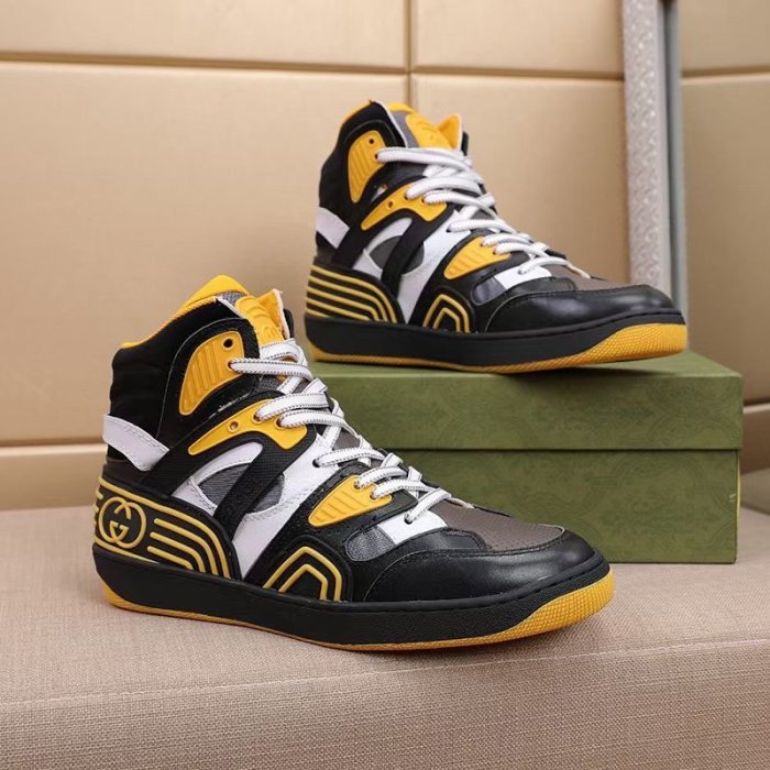 Gucci Mens Shoes Sneakers Luxury Brand Men's Gucci Basket sneaker with Original Box 661308 2SH90 1098