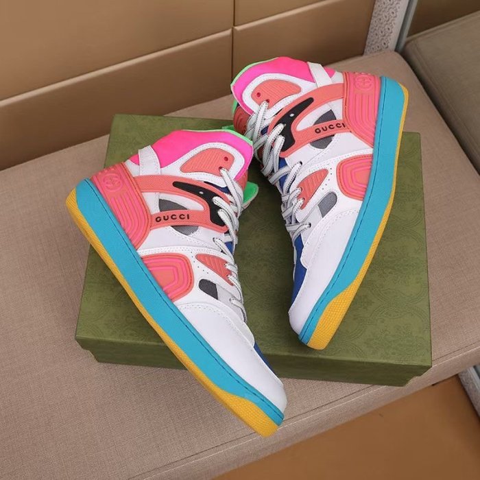 Gucci Mens Shoes Sneakers Luxury Brand Men's Gucci Basket sneaker with Original Box
