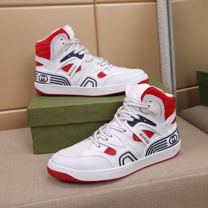 Gucci Mens Shoes Sneakers Luxury Brand Men's Gucci Basket sneaker with Original Box