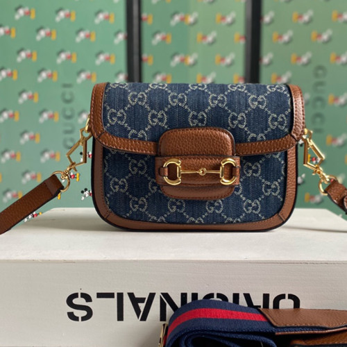 Gucci Womens Bags Shoulder Messenger Bag Luxury Brand Gucci Horsebit 1955 mini bag 658574 2KQPG 8391 with Original Box