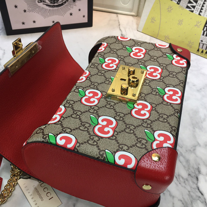 Gucci Womens Bags Shoulder Messenger Bag Luxury Brand GUCCI Small Padlock Shoulder Bag with Original Box