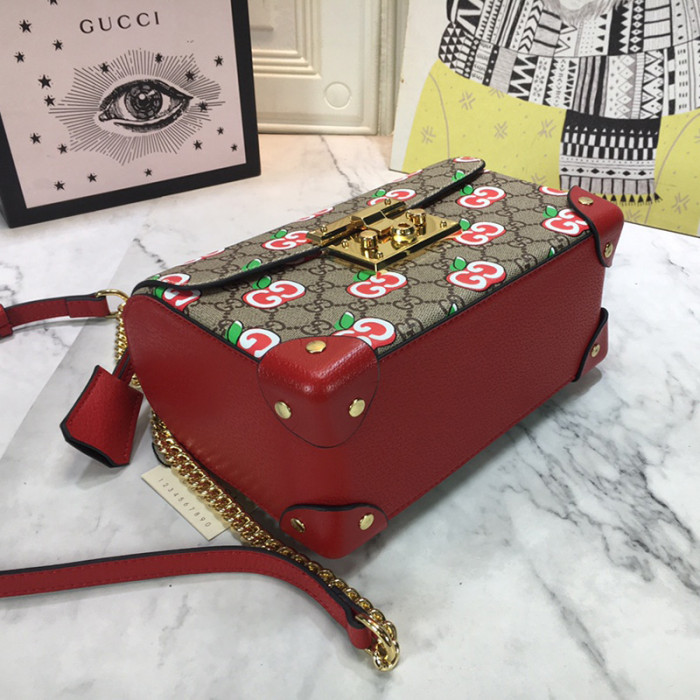 Gucci Womens Bags Shoulder Messenger Bag Luxury Brand GUCCI Small Padlock Shoulder Bag with Original Box