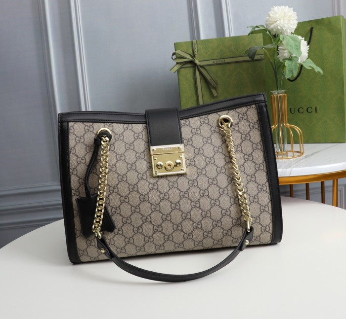 Gucci Womens Bags Shoulder Messenger Bag Luxury Brand GG Supreme Padlock medium GG shoulder bag with Original Box 479197 KHNKG 9769
