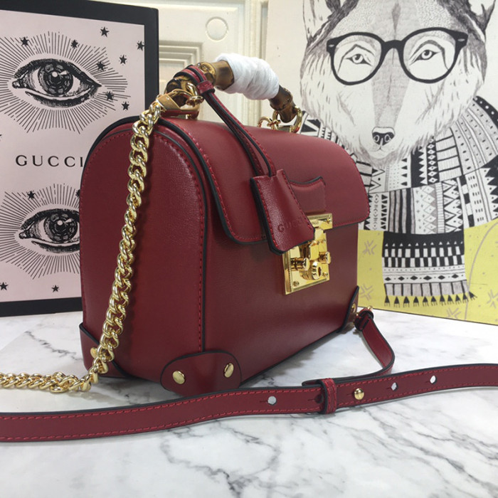 Gucci Womens Bags Shoulder Messenger Bag Luxury Brand GUCCI Small Padlock Shoulder Bag with Original Box
