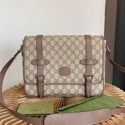 Gucci Mens Bags Shoulder Messenger Bag Luxury Brand GG Supreme GG Messenger bag with Original Box 658542 K9GSN 8358