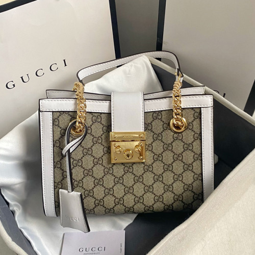 Gucci Womens Bags Shoulder Messenger Bag Luxury Brand GG Supreme Padlock GG small shoulder bag with Original Box 498156 KHNKG 9761