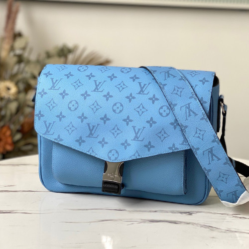 Louis Vuitton Mens Bags Luxury Brand MESSENGERAMA Taigarama Denim blue with Original Box M30745