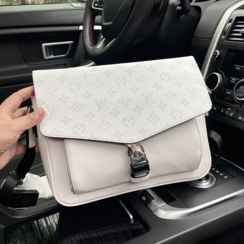 Louis Vuitton Mens Bags Luxury Brand MESSENGERAMA Taigarama White with Original Box