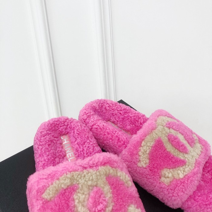 Chanel Womens Shoes Mule Slide Sandal Luxury Brand Plus Velvet Slippers for Women with Original Box