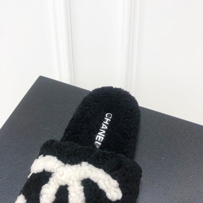 Chanel Womens Shoes Mule Slide Sandal Luxury Brand Plus Velvet Slippers for Women with Original Box