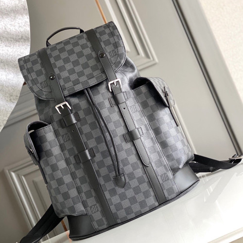 Louis Vuitton Mens Bags Backpacks Luxury Brand Fashion Type CHRISTOPHER PM Damier Graphite canvas body N41379